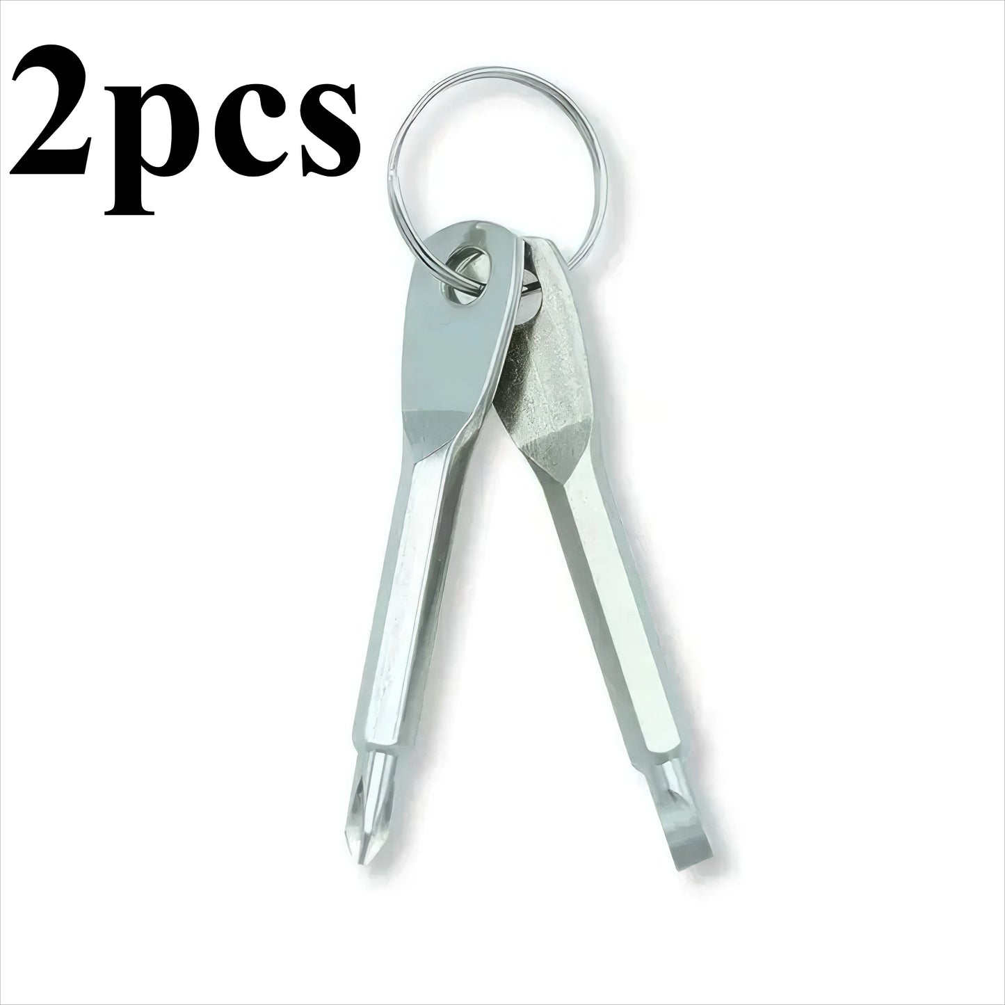 2 Keychain Screwdrivers in Black/silver, Portable Keychain Repair Tool, Suitable for Outdoor Camping Accessories