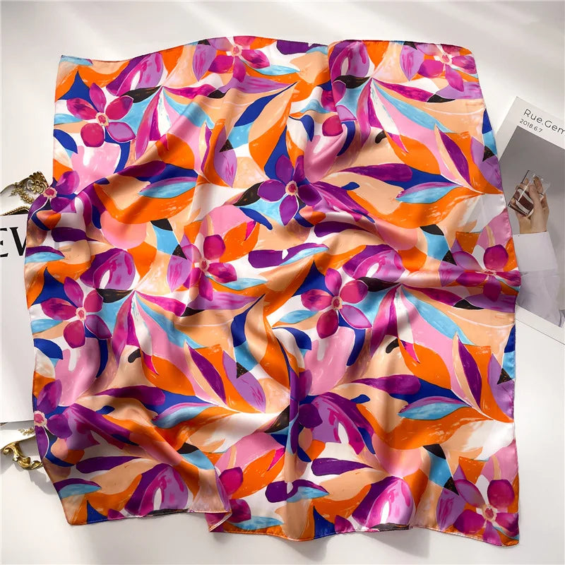 1PC 68cm Graffiti Printed Scarf Women'S Autumn and Winter Polyester Fiber Scarf Fashion Versatile Clothes Bag Accessories Scarfs