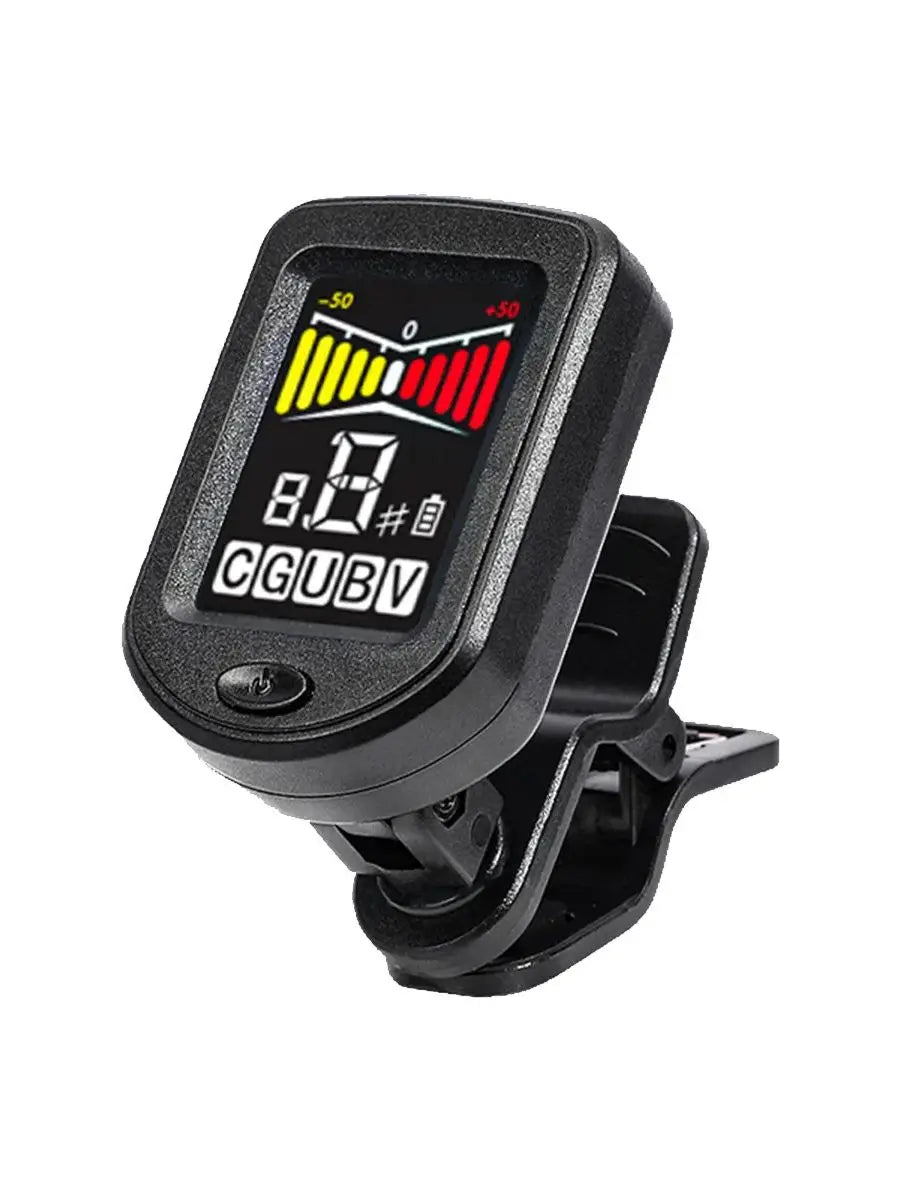 Clip-On Guitar Tuner with Regular/Color Screen 360° Rotatable Chromatic Tuner for Guitar, Bass, Ukulele, Violin