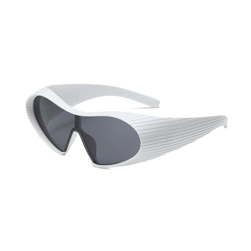 New Alien Uv Resistant Sunglasses, Punk Goggles, Futuristic Y2k Large Frame Integrated Sunglasses 7751