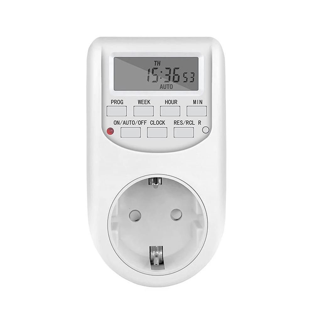 EU Plug Timer Switch Digital Power Socket Energy Saving Adjustable Kitchen Timer Outlet Week Hour Programmable Timing Socket