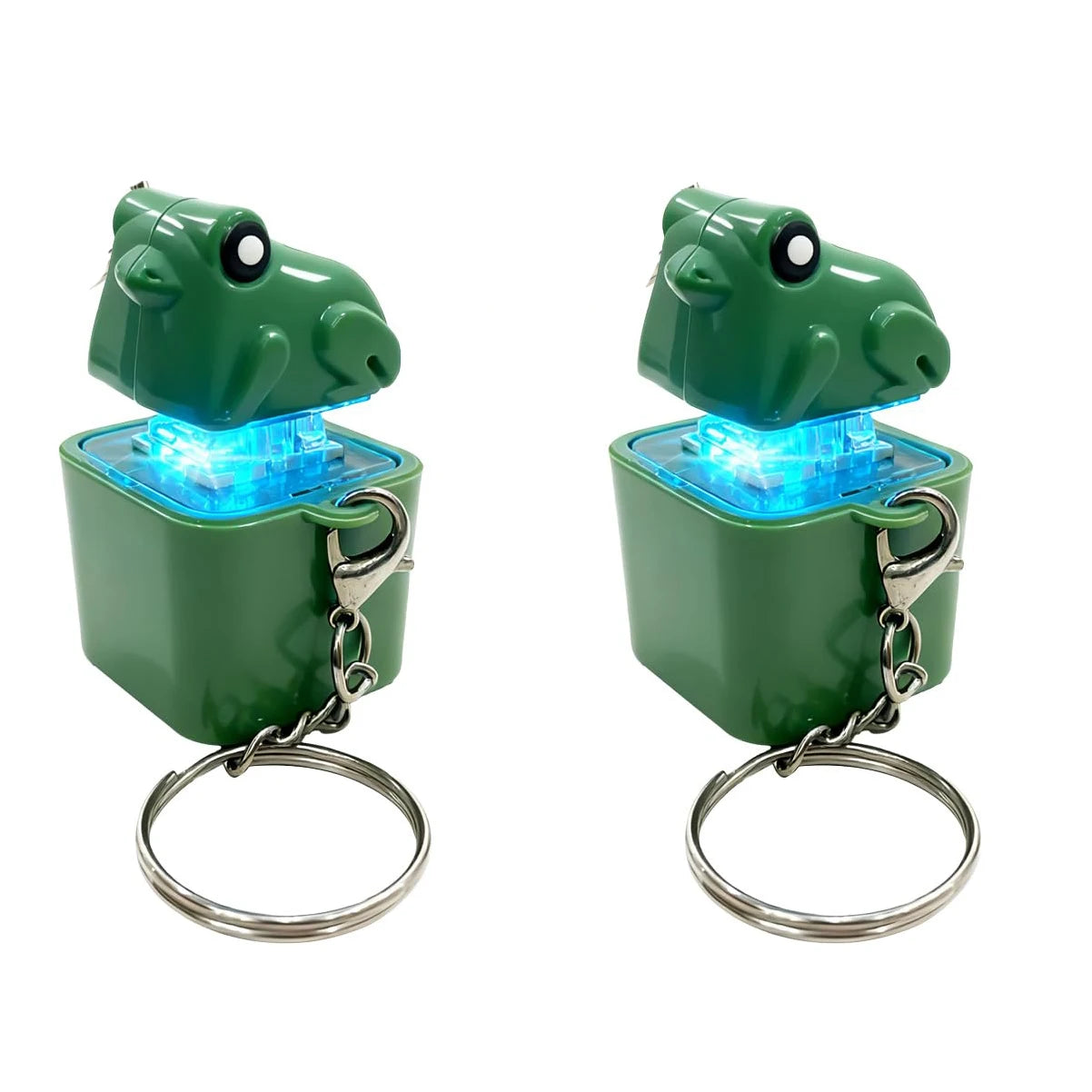 Croaking Frog Fidget Toy Keychain Rechargeable Frog Keychain with Sound & LED Lights, Funny Frog Keyboard Clicker Stress Relief