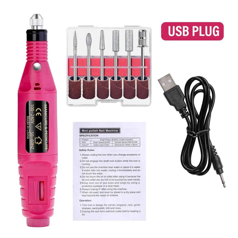 LINMANDA High Quality Nail Drill Machine Set Electric Nail Sander Gel Polish Remover Tools Driller Manicure Nail Accessories