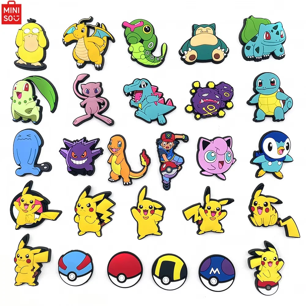 47/27/20Pcs Potdemiel Pokémon Series Shoe Charms For Slides Sandals,PVC Shoe Decorations Accessories For Christmas Birthday Gift