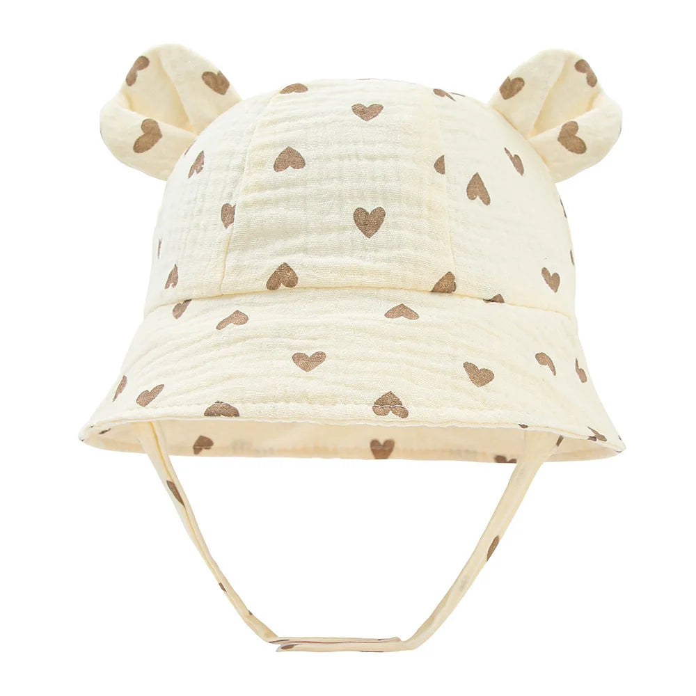 Muslin Baby Summer Hat Newborn Cap Cotton Baby Sun Hats for Girls Boys Infant Bucket Hat for Toddler Accessories 3-12M