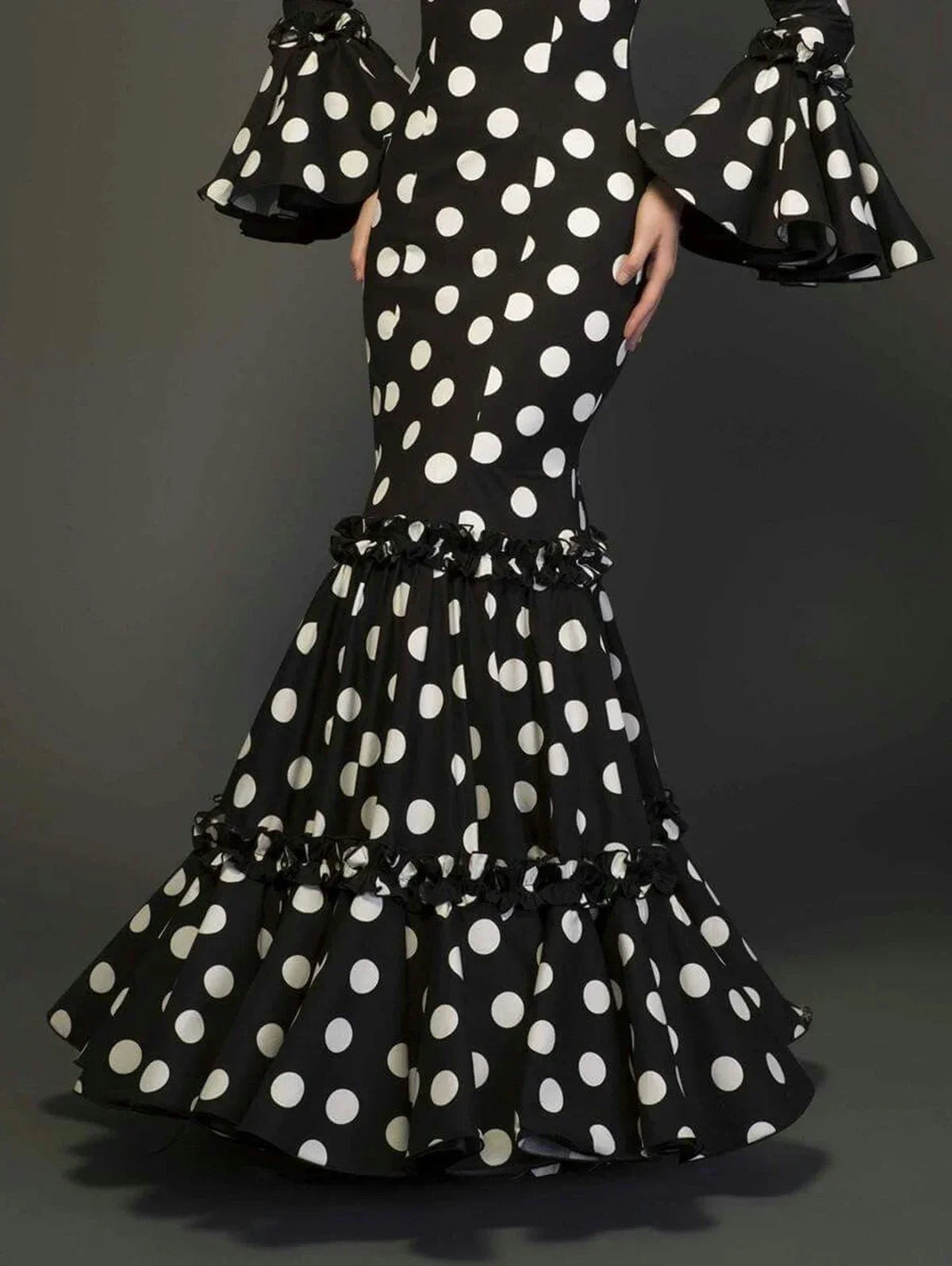 Polk Dot Printed Elegant Mermaid Dress Flare Sleeve Round Neck Party Club Ruffle Wedding Guest Cocktail Formal Dresses 2025