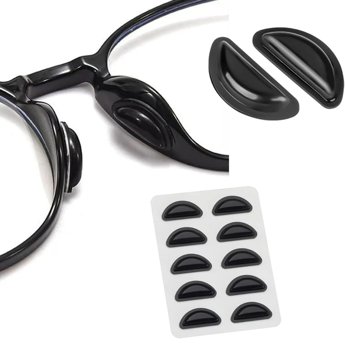 5/10 Pairs Super Sticky Anti Slip Eyeglass Nose Pads Soft Silicone Adhesive Glasses Nose Pad for Plastic Frame Glasses Parts