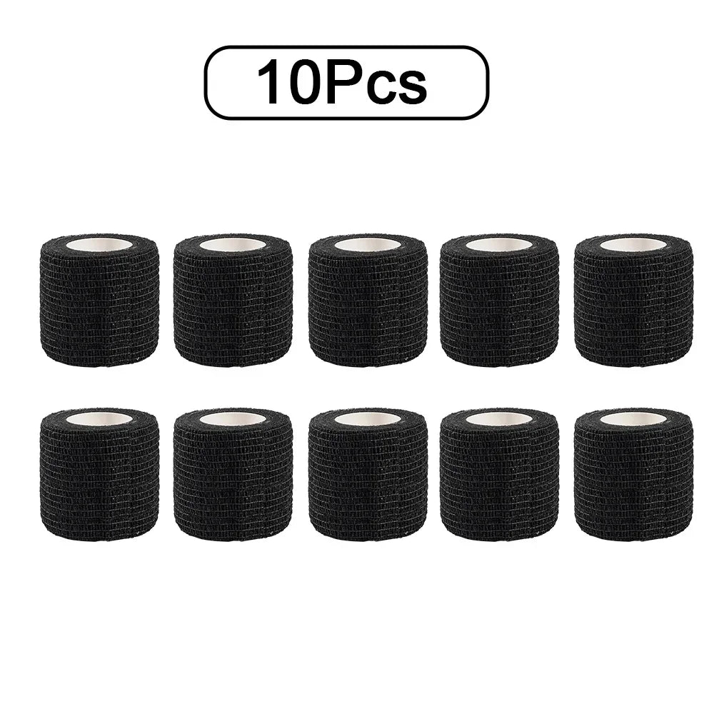 10pcs Elastic Self-Adhesive Athletic Tape Bandage 2.5/5/10cm Non-Woven Universal Fit for Sports Foot Support Joint Protection