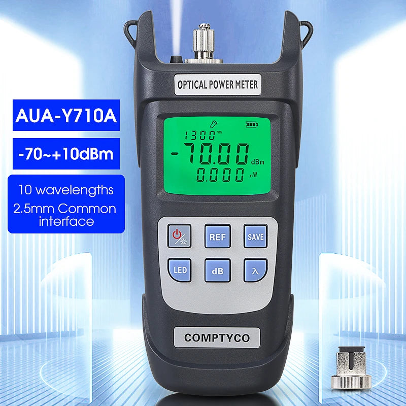 COMPTYCO AUA-Y710A/Y510A Optical Power Meter -70~+10dBm/-50~+26dBm Fiber Optic Cable Tester FTTH Tools(OPM with LED Lighting)