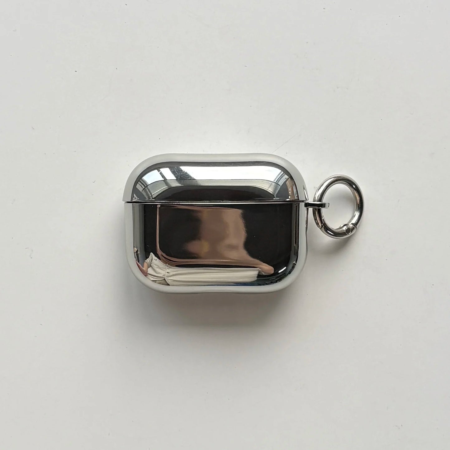 Fashion Simple Electroplated Silver Matte and Glossy Protective Earphone Case with Metal Ring for AirPods 1 2 3 4 Pro2 Pro3