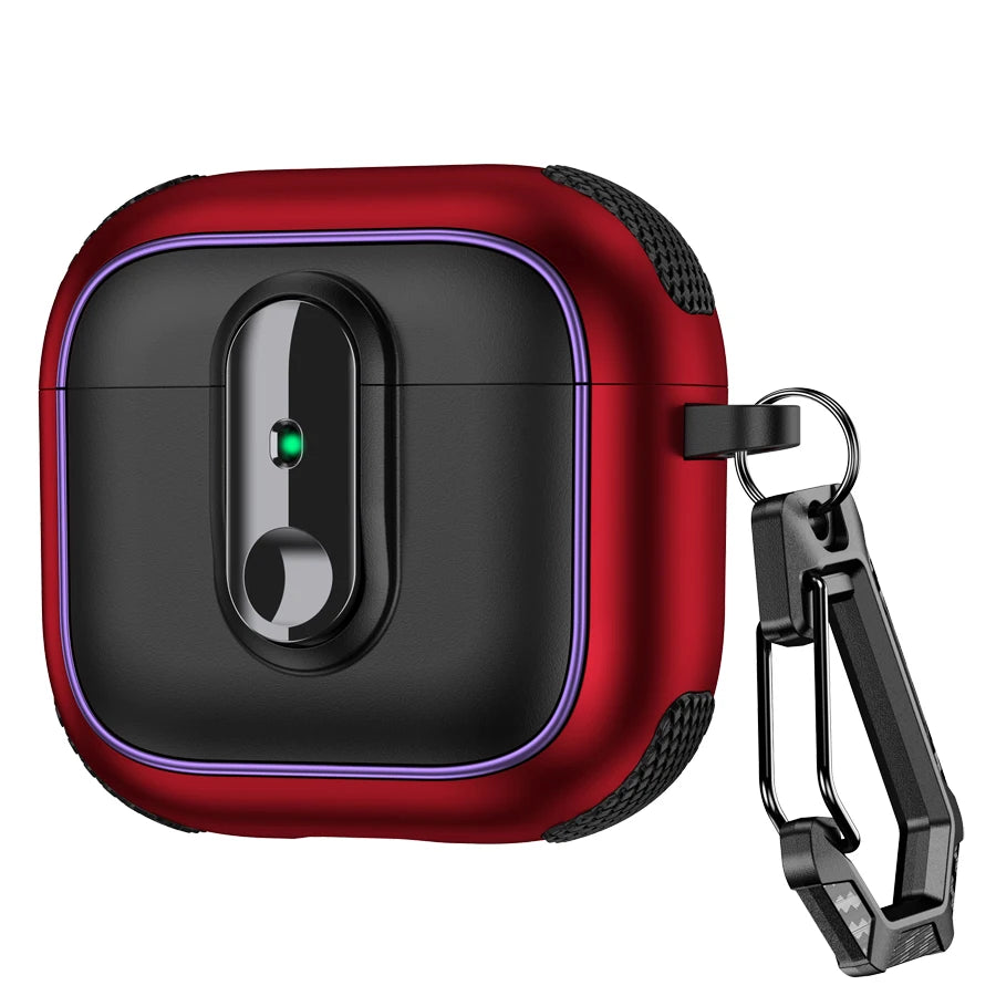 Armor locking clasp Earphone Cover For AirPods 4 3 2 Pro 3 With Plated Purple Strips With Magnetic Attraction Protective Case