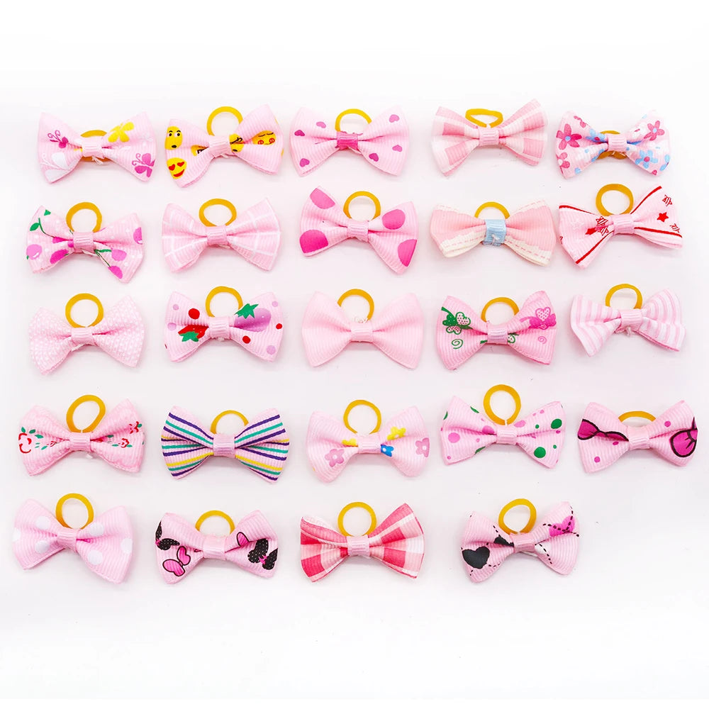 30PCS Pet Dog Cat Puppy Grooming Bows Pet Hair Accessories Decorate Hair for Small Dog Hair Rubber Band Dog Supplier