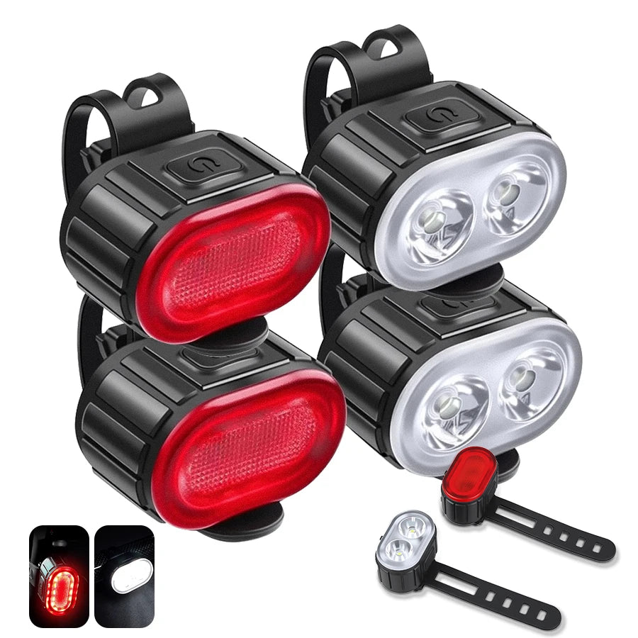 Rechargeable Bike Lighting Front/Rear Lights Bicycle Lamp Led Cycling Light Bike Flashlight for Bicycle Front Taillight Lantern