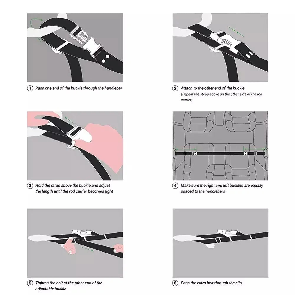 Convenient Car Fishing Rod Saver Vehicle Rod Carrier Band Rod Holder Belt Strap 1PC