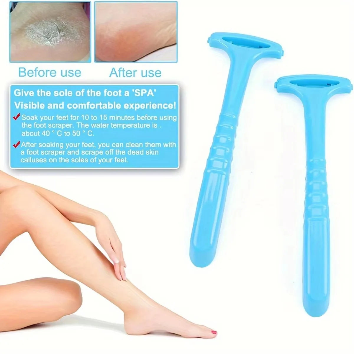 1pc Foot Heel Callus Remover Feet Dead Skin Removal Skin Care Tool Plastic Portable Pedicure Rasp