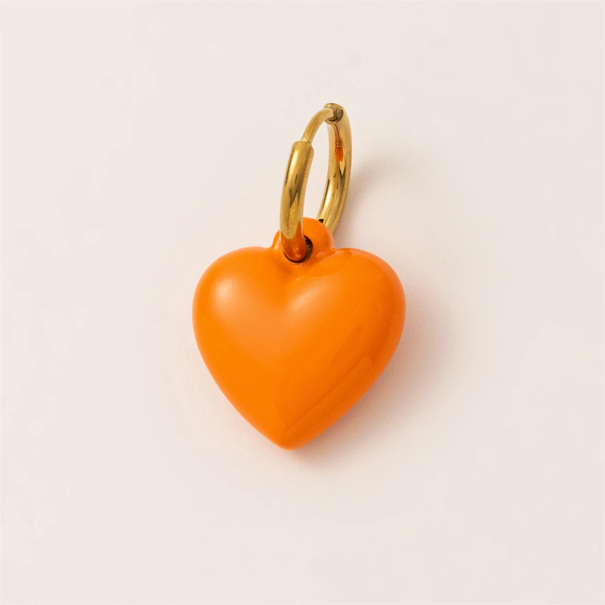 Drip oil red love necklace pendant, niche heart-shaped couple accessory DIY handmade pendant, gold-plated