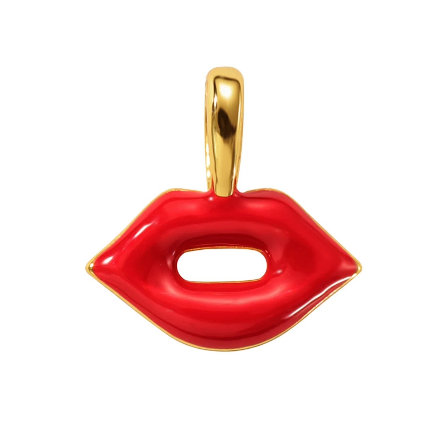 Y2K fashion heart-shaped flower colored lip pendant, suitable for DIY necklaces, bracelets, keychains, bag buckles