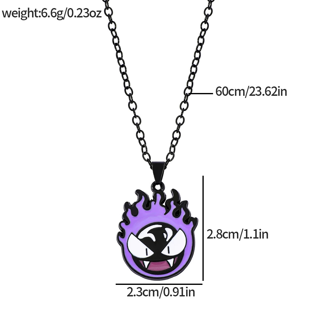 Gengar Cosplay Pendant Necklace - Anime Charms Jewelry for Women Men Kids Chain Choker Perfect Party Gift