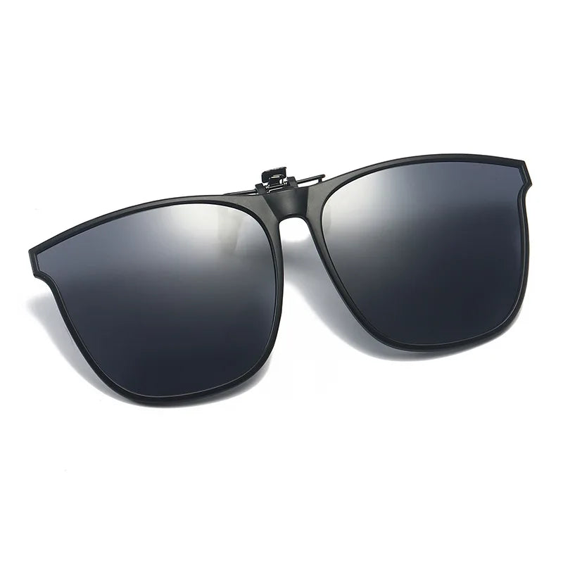Polarized Clip On Sunglasses Men Women Car Driver Goggles Night Vision Eyewear Anti Glare Vintage Square Sun Glasses