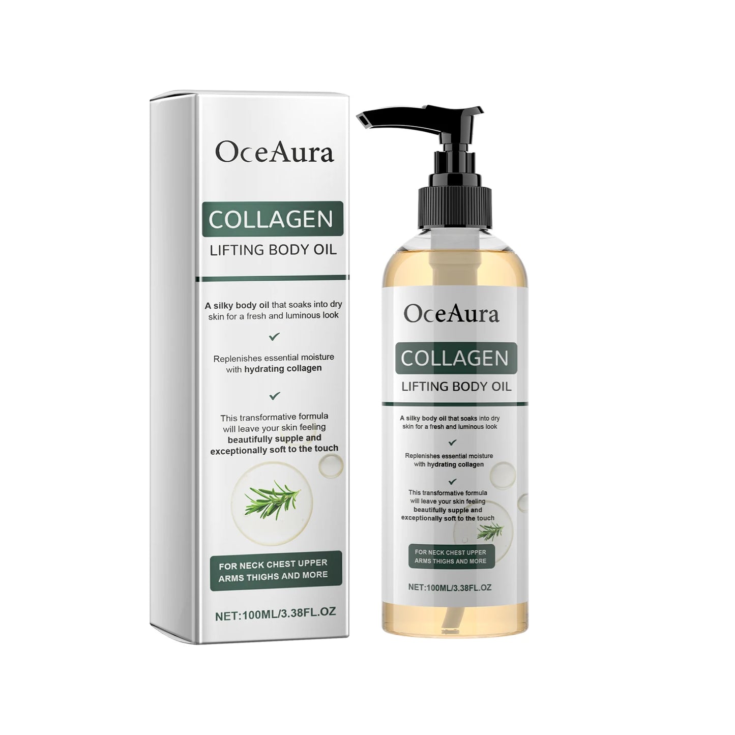 Collagen Firming Body Oil Deep Hydration Moisturizing Firming Arm Belly & Excess Fat Whole Body Skin Massage Essential Oil 100ml