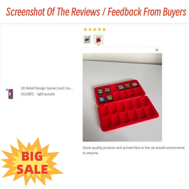 For NS Switch Oled Game Card Storage Box 3D Relief Design Hard Shell Protective 24 Game Cards Case For Switch Lite Cartridge
