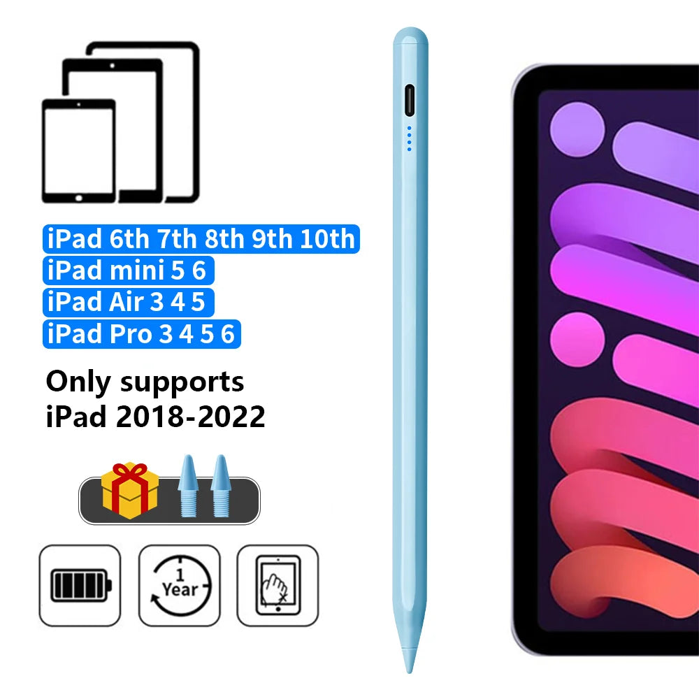 Stylus Pen For Apple Pencil with LED Power Indicators Palm Rejection Touch Pen For 2026 2025 2022 2021 2020 2019 2018 iPadPencil