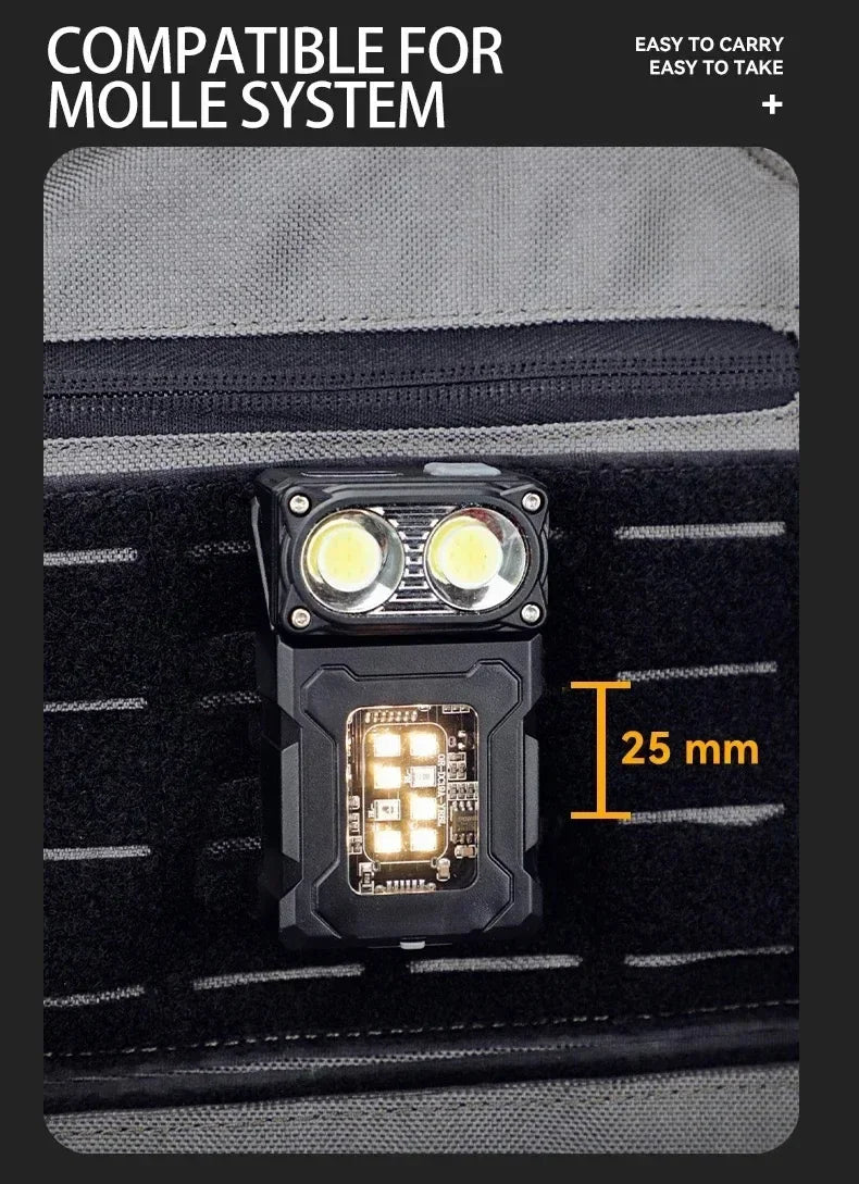 Multifunctional Ajustable Angle LED Flashlight Outdoors Mini Work Light Portable Magnet USB Rechargeable Camping Light