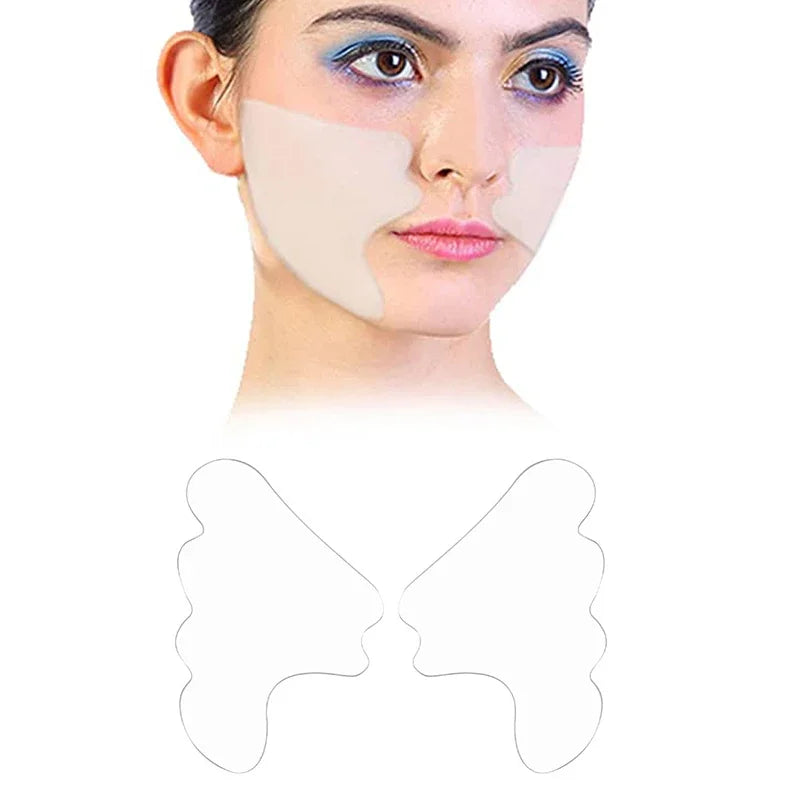 Reusable Silicone Facial Patches for Smile Lines & Chin Anti-Wrinkle Skin Lifting Overnight Facial Patches Reduce Fine Lines