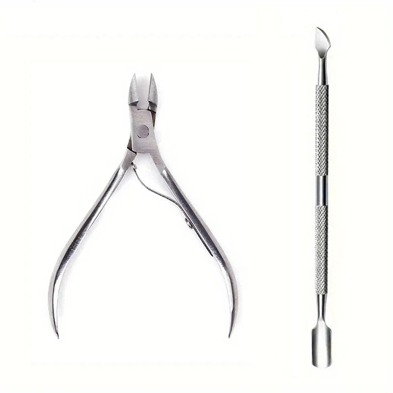 Nail Cuticle Pusher Tweezer Rainbow Cutter Nipper Clipper Dead Skin Remover Stainless Steel Manicure Nails Art Tool ManicureTool