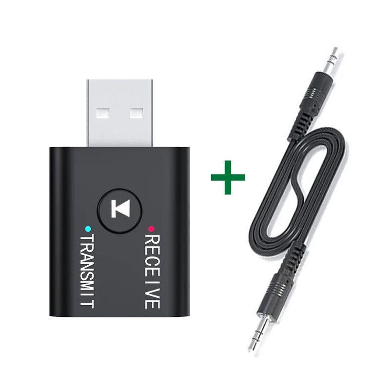 2 In 1 Bluetooth Audio Transmitter Receiver With HD Mic 3.5mm AUX USB Stereo Music Wireless Adapter For Car Kit Speaker TV PC