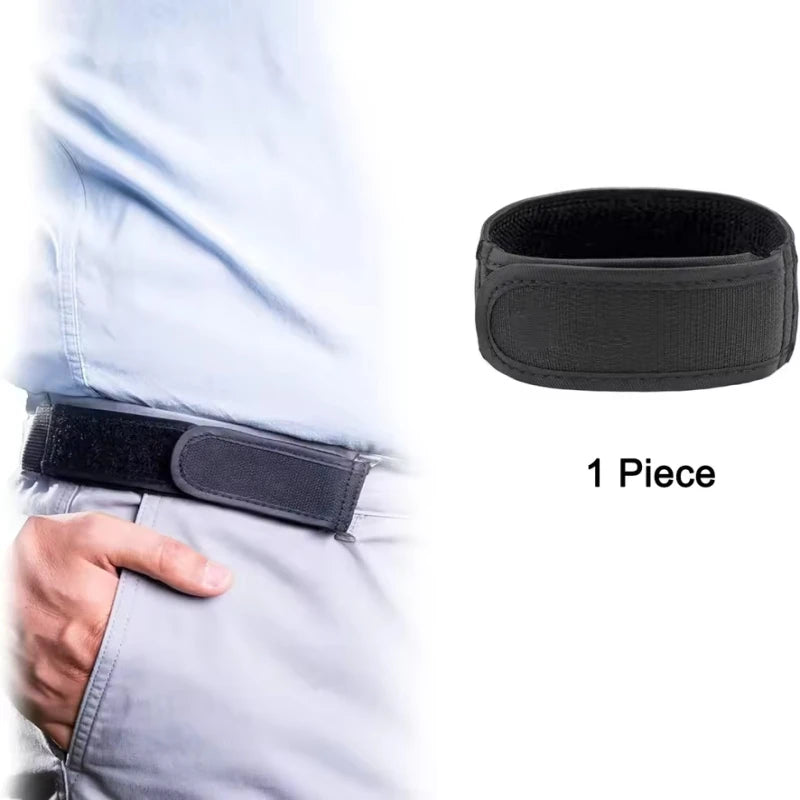 2pc/1pc New Buckle Free Waist Belts Men's Ultra-soft No Buckle Elastic Belts Fashion Comfortable Belt Loop Buckle-Free Belt