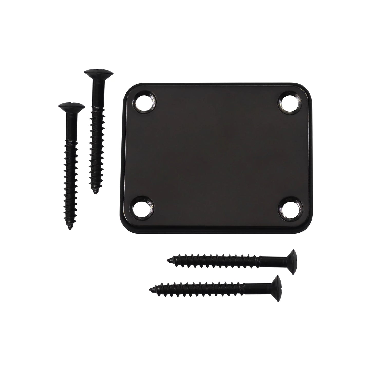 1Set Bass Guitar Neck Plate,Electric Guitar Neck Joint Connecting Strengthen Plate with Plastic Back Plate & Mounting Screws