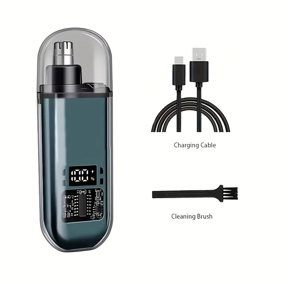 USB Rechargeable Nose and Ear Hair Trimmer for Men Electric Clipper Quick Charging Low Noise Washable Pocket Eyebrow Trimmer 