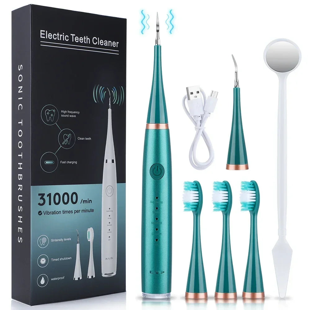 Ultrasonic scaler for teeth cleaning tartar removal plaque removal rechargeable teeth whitening oral care and dental cleaner