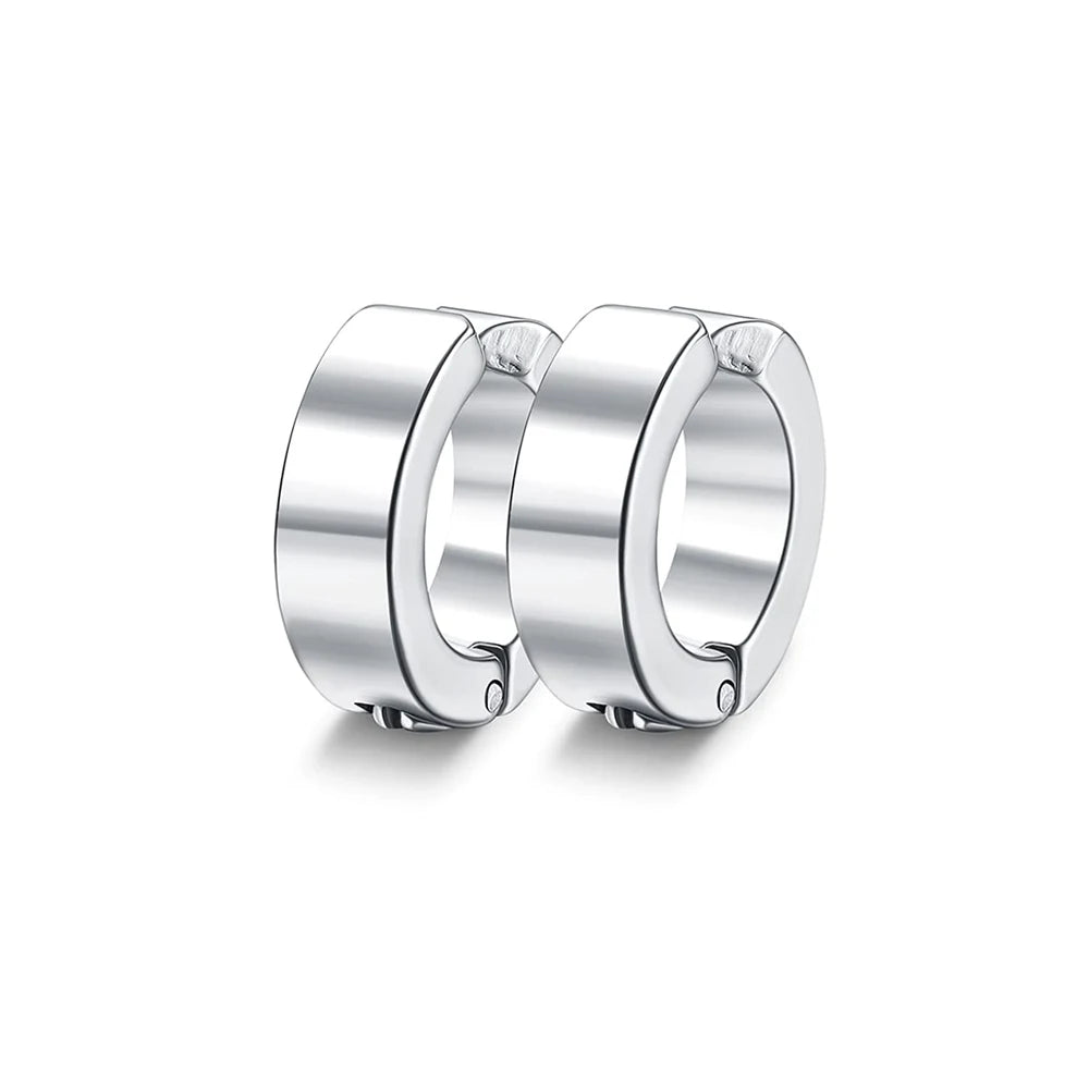 1 Pair/9 Pairs Non-Piercing Earrings Stainless Steel Clip On Hoop Earrings For Men Women Paved CZ Ear Clip Earrings Set