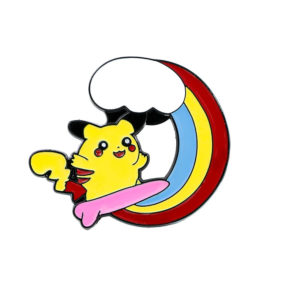 Anime Pikachu Squirtle Enameled Brooch Pin - Pokemon Lapel Badge Jewelry Accessory for Clothing And Backpacks