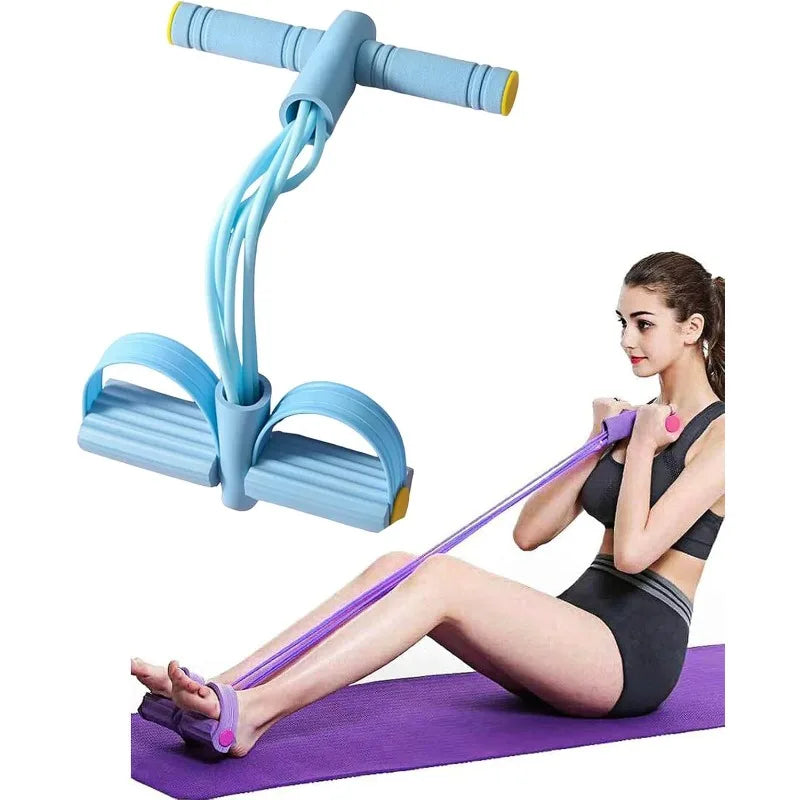 Portable Sit-Up Assist Band, 6-Tube Elastic Design (22cm Wide), Targets Abs, Arms, Chest, Legs & Hips, Multi-Scenario Use