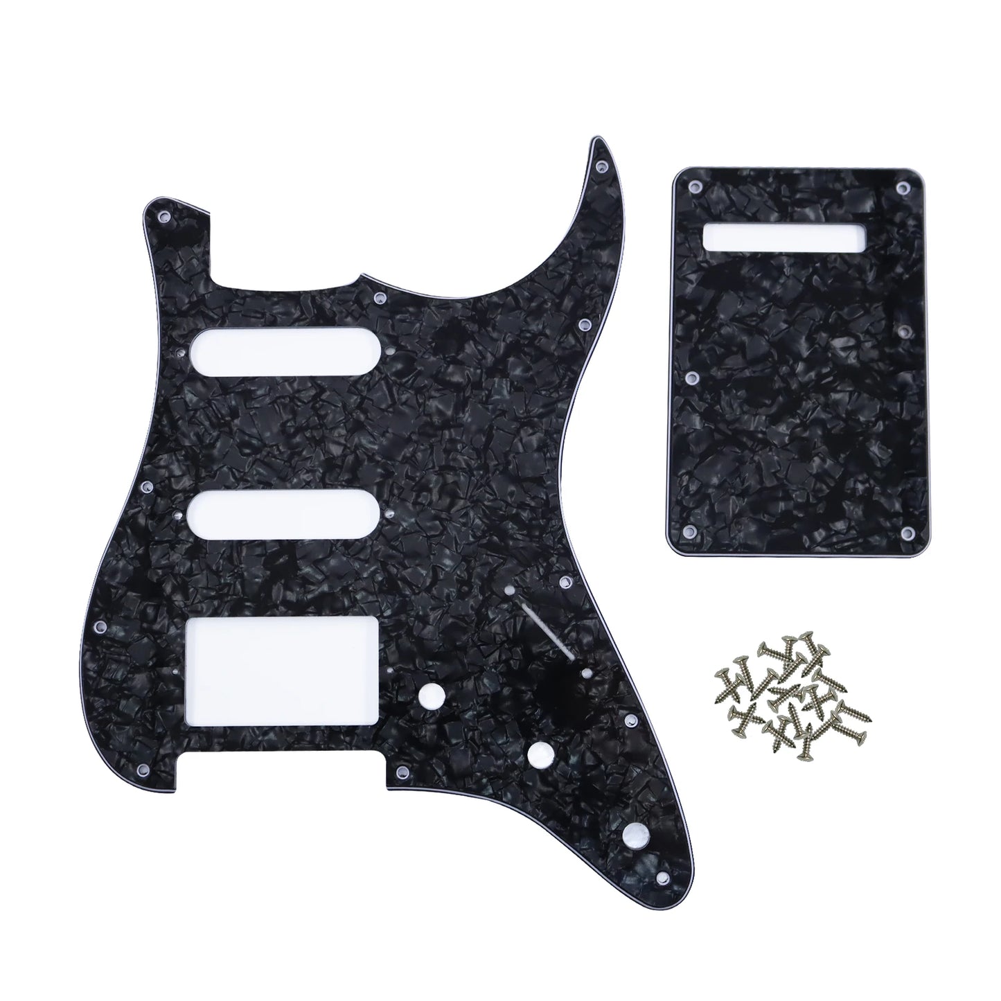 PHRILAM SSH 11 hole ST electric guitar guard, 3-Layer St Pickguard with Aluminum Foil Shield Fits American/Mexican ST