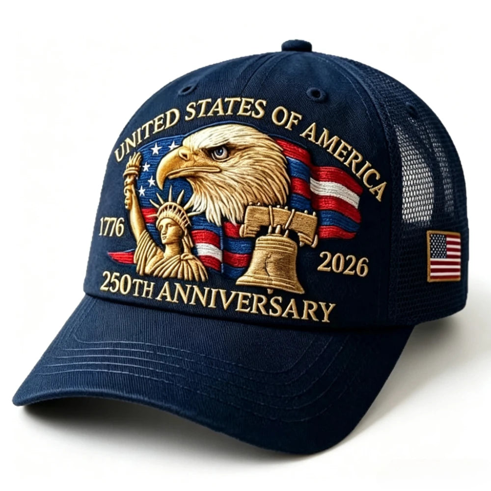 American 250th Anniversary Eagle Print Baseball Cap Unisex Adjustable Mesh Cap Summer Outdoor Sun Shade Breathable Baseball Caps