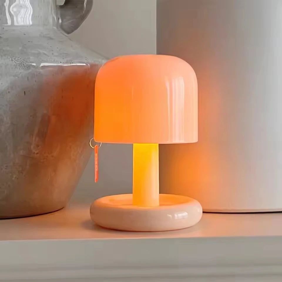 Mini Desktop Sunset Night Lamp Creative USB Rechargeable Mushroom Style Led Night Light for Coffee Bar Home Decor Bedroom