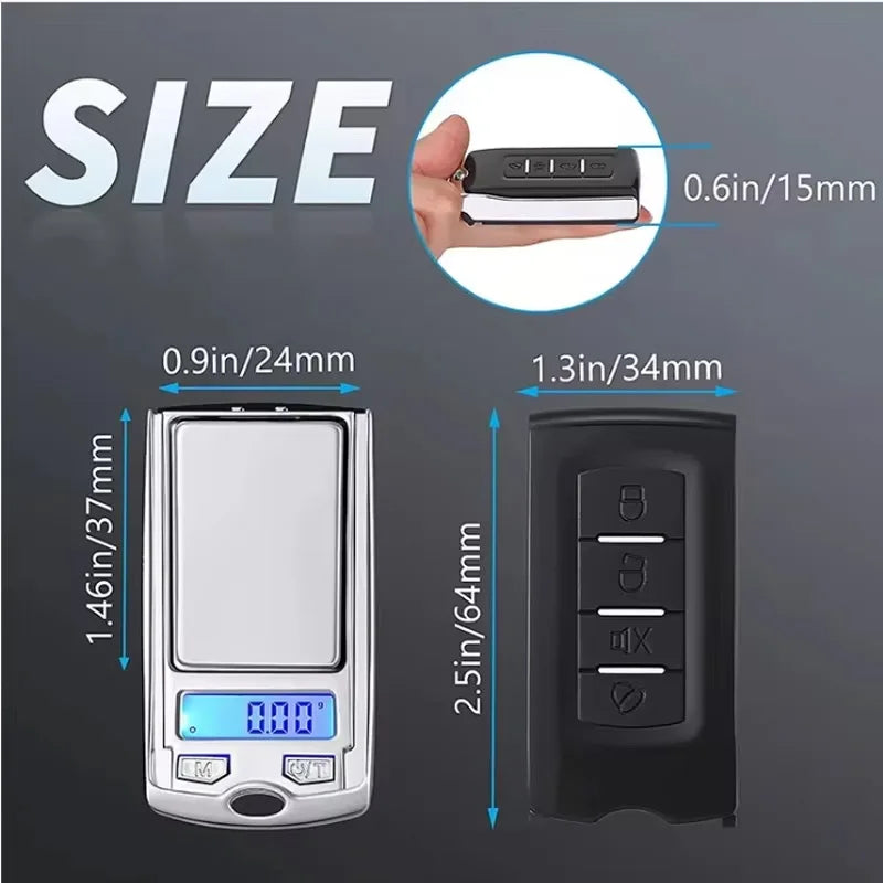 Mini Electronic Digital Pocket Scale 200/100g 0.01g Key Style Portable Precision Weighing LCD Backlit Display For Jewelry