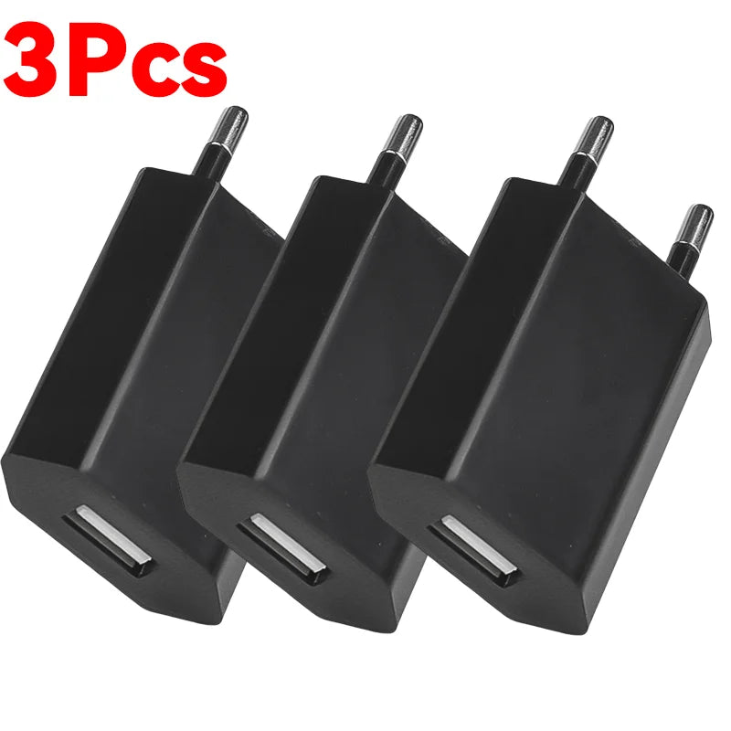 1-5Pcs Universal 5V EU Plug USB Home Travel Mobile Phone Charger For Samsung Xiaomi Redmi Huawei Charger Power Wall Adapter