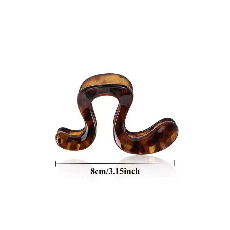 2 New elegant curved hairpins for women with high ponytail, designed for the back of the head