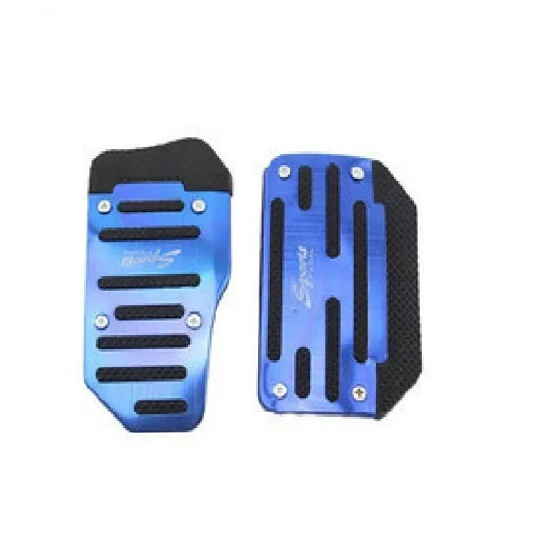 Aluminum Car Pedal Cover Set Automatic Manual Transmission Gas Foot Covers in Red Silvery, Blue - Stylish Auto Interior