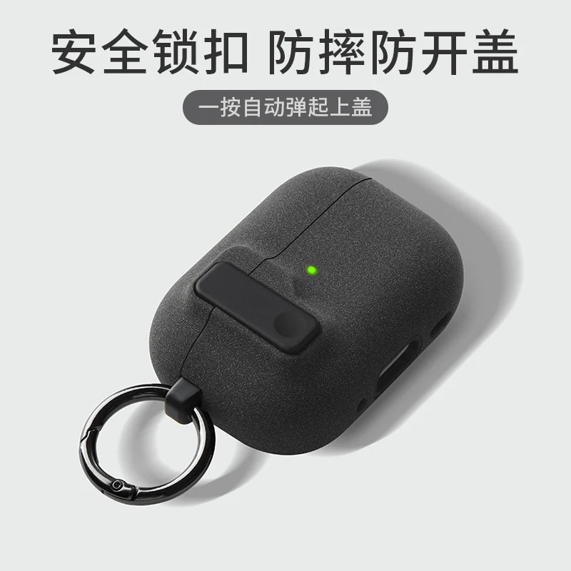 Protective Case For Airpods 4 Cover Luxury Earphone Cover Case For Apple Airpodspro 2 3 1/2 Air Pods Pro Shockproof With Hook