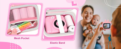 Kids Instant Print Camera Case Portable Storage Bag Toddler Digital Camera Print Paper Organizer Compatible With Most Brands