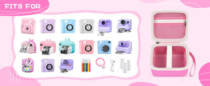 Kids Instant Print Camera Case Portable Storage Bag Toddler Digital Camera Print Paper Organizer Compatible With Most Brands