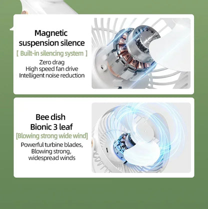 Camping Fan Rechargeable Desktop Portable Air Circulator Wireless Ceiling Electric Fan With LED Light Clip-on Home Fan 8000mAh