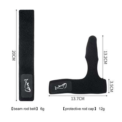 Fishing rod elastic protection rod cap special rod strap fishing rod strap set water droplet wheel winding rod strap fishing gea