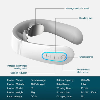Smart Back Neck Massager Electric TENS Pulse Cervical Muscle Massages Wireless Shoulder Health Care H99 H62 JT88 F6Device